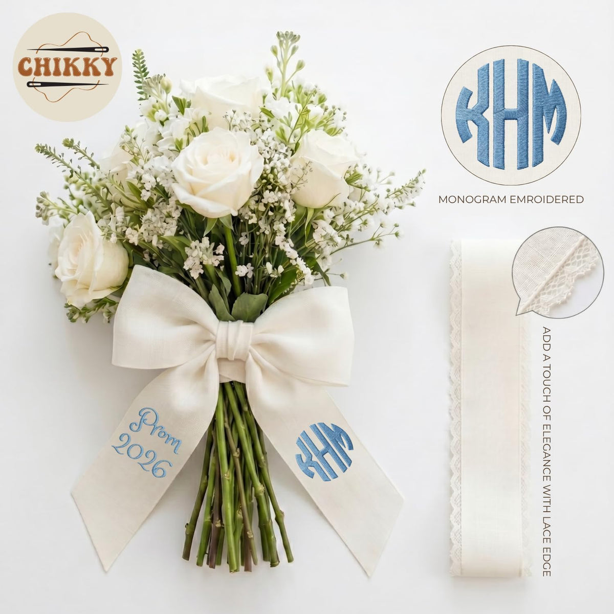 Personalized Embroidered Bouquet Sash — 3 - Prom — image 5