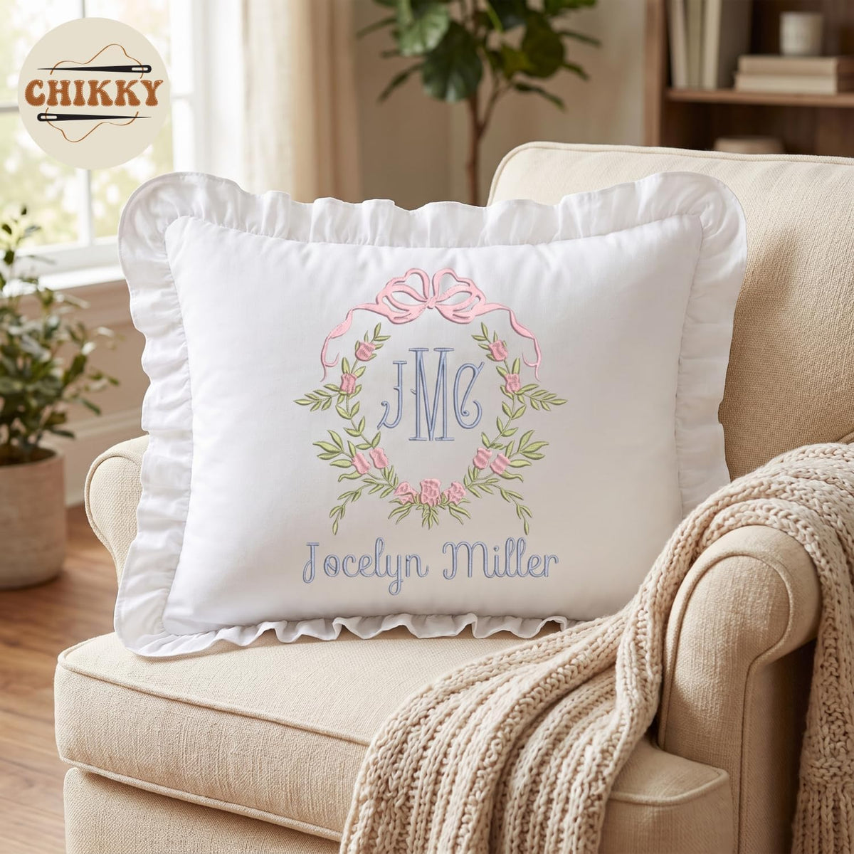 Personalized Embroidered Pillow Cover — 18 — image 5