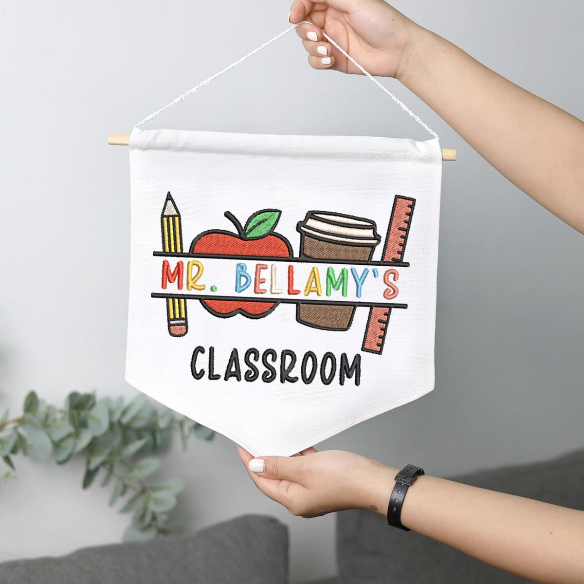 Personalized Embroidered Teacher Banner — 3 — image 9