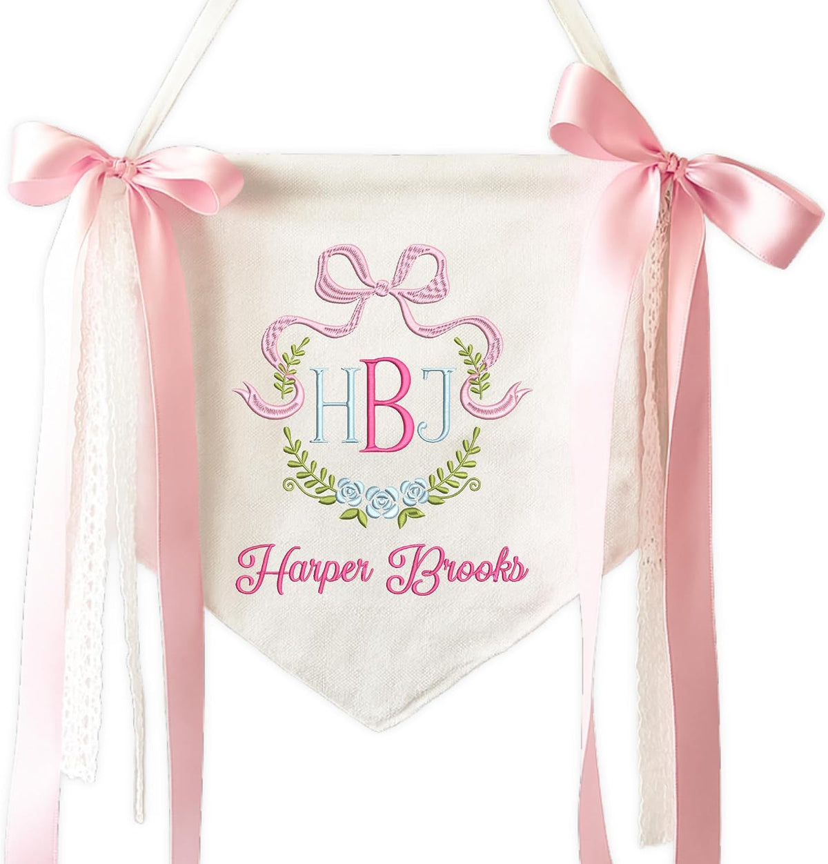 Personalized Embroidered Baby Name Banner — 13