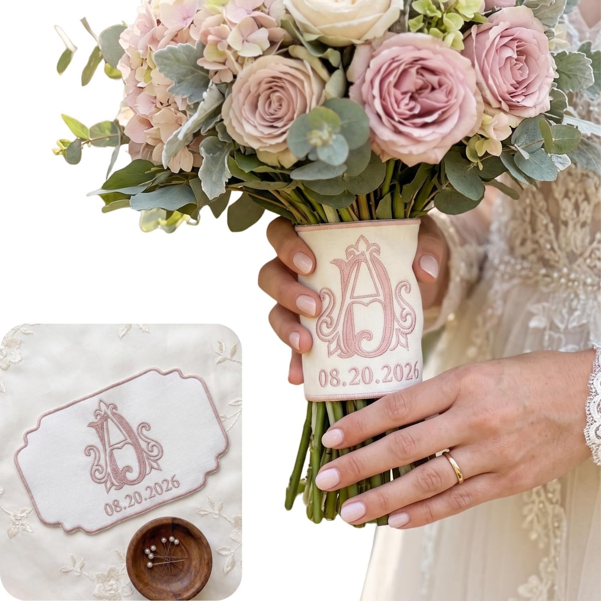 Personalized Embroidered Bouquet Sash — 1