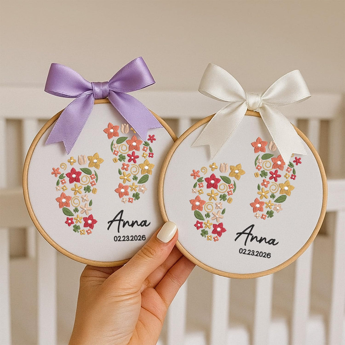 Personalized Embroidered Baby Name Hoop — 16 — image 3