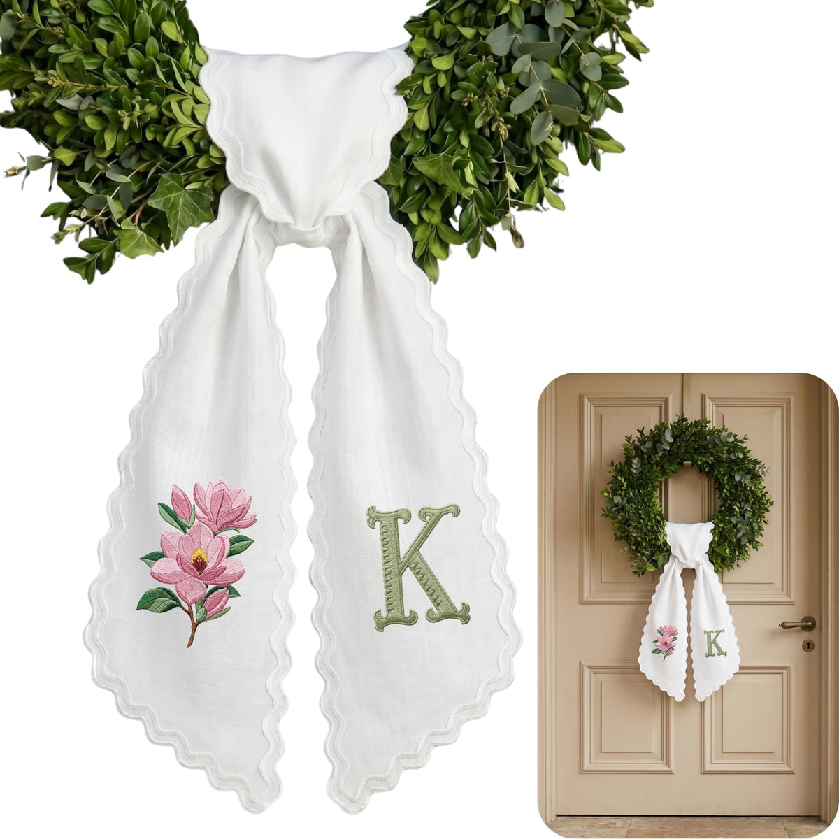 Christmas Personalized Wreath Sash