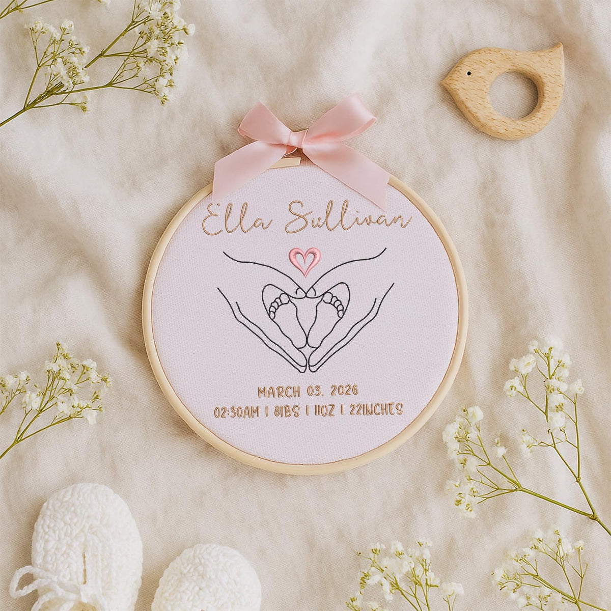 Personalized Embroidered Baby Name Hoop — 8 — image 8