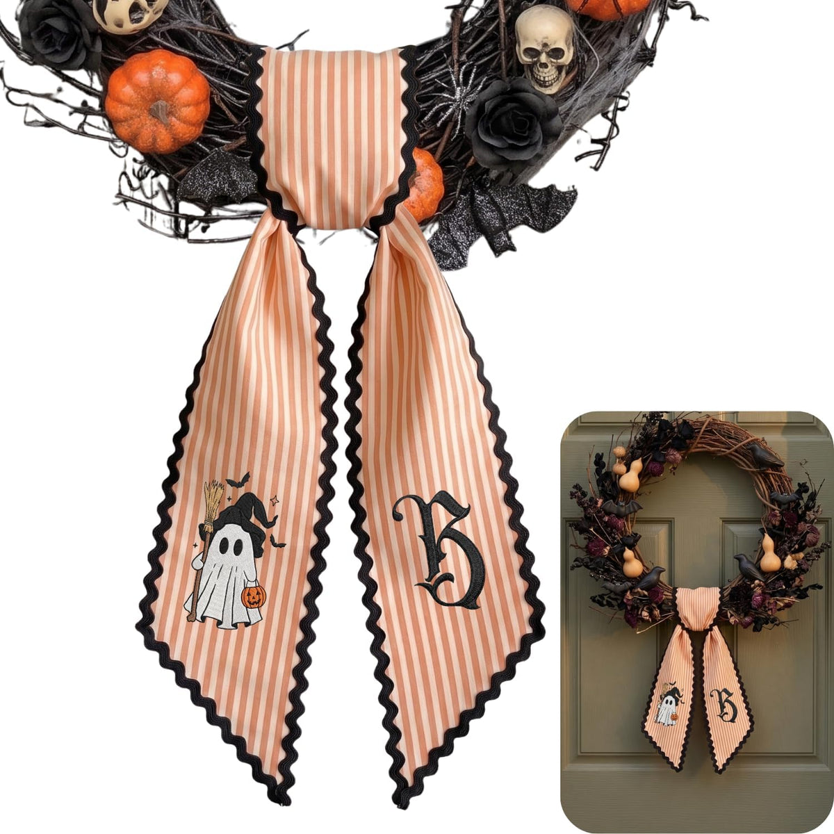 Halloween Personalized Wreath Sash — 28