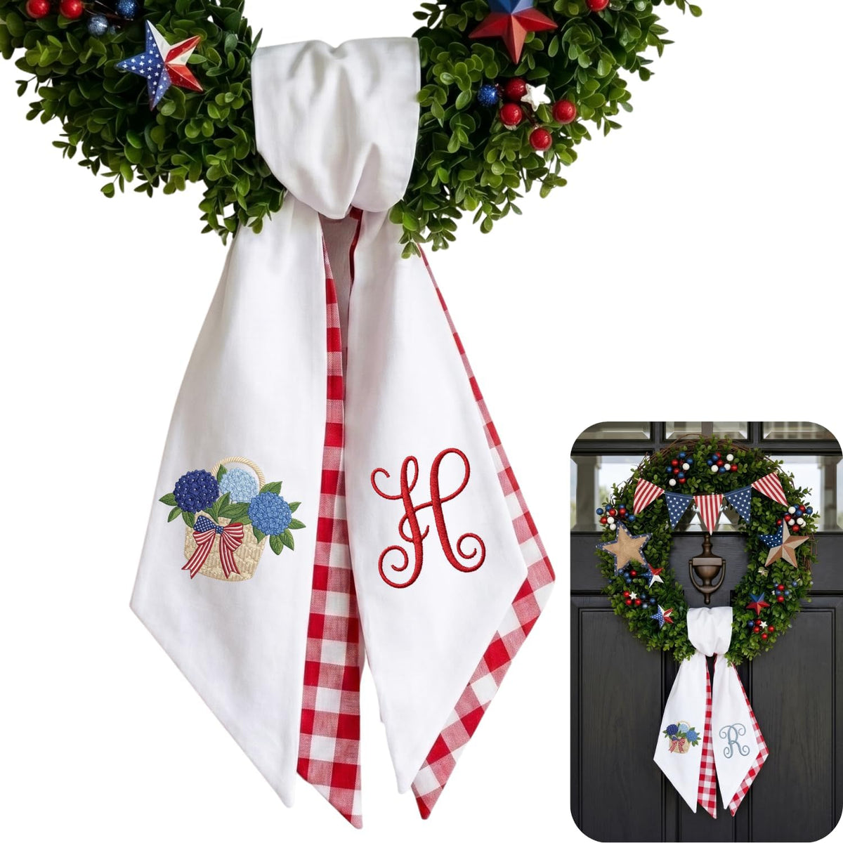 Patriotic Personalized Wreath Sash — 11