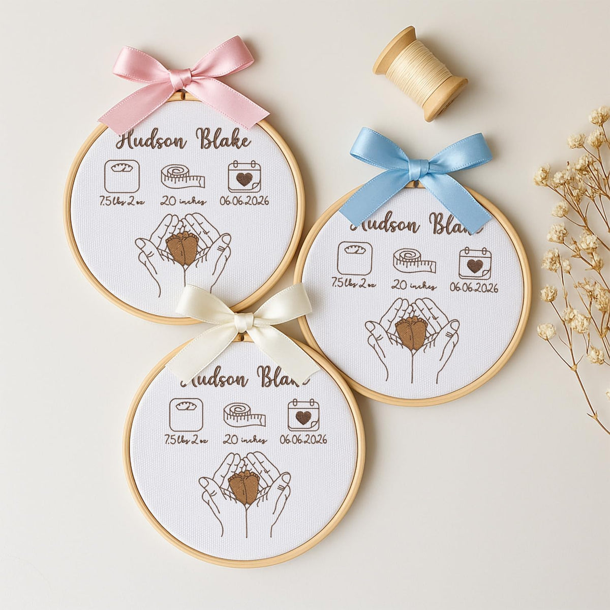 Personalized Embroidered Baby Name Hoop — 13 — image 2