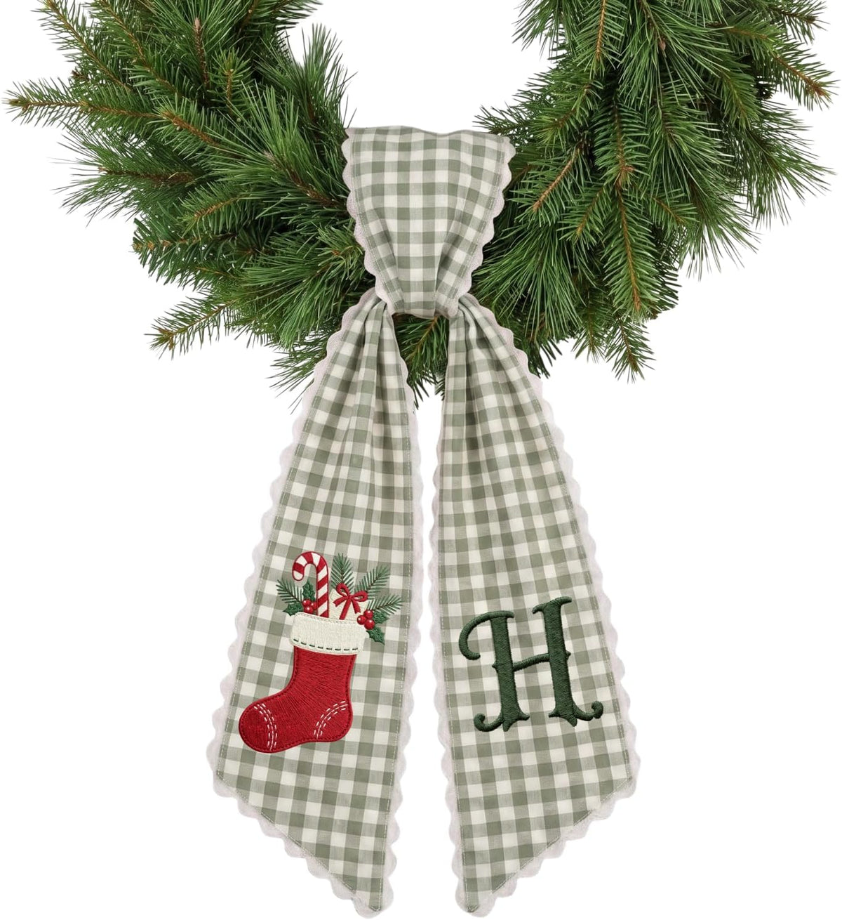Christmas Personalized Wreath Sash