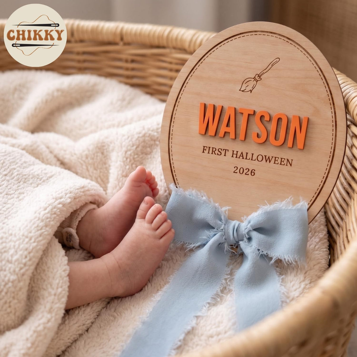 Personalized Wooden Birth Announcement Sign — image 3