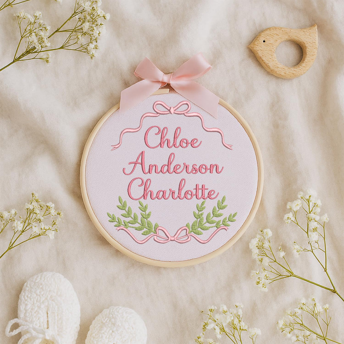 Personalized Embroidered Baby Name Hoop — 13 — image 8