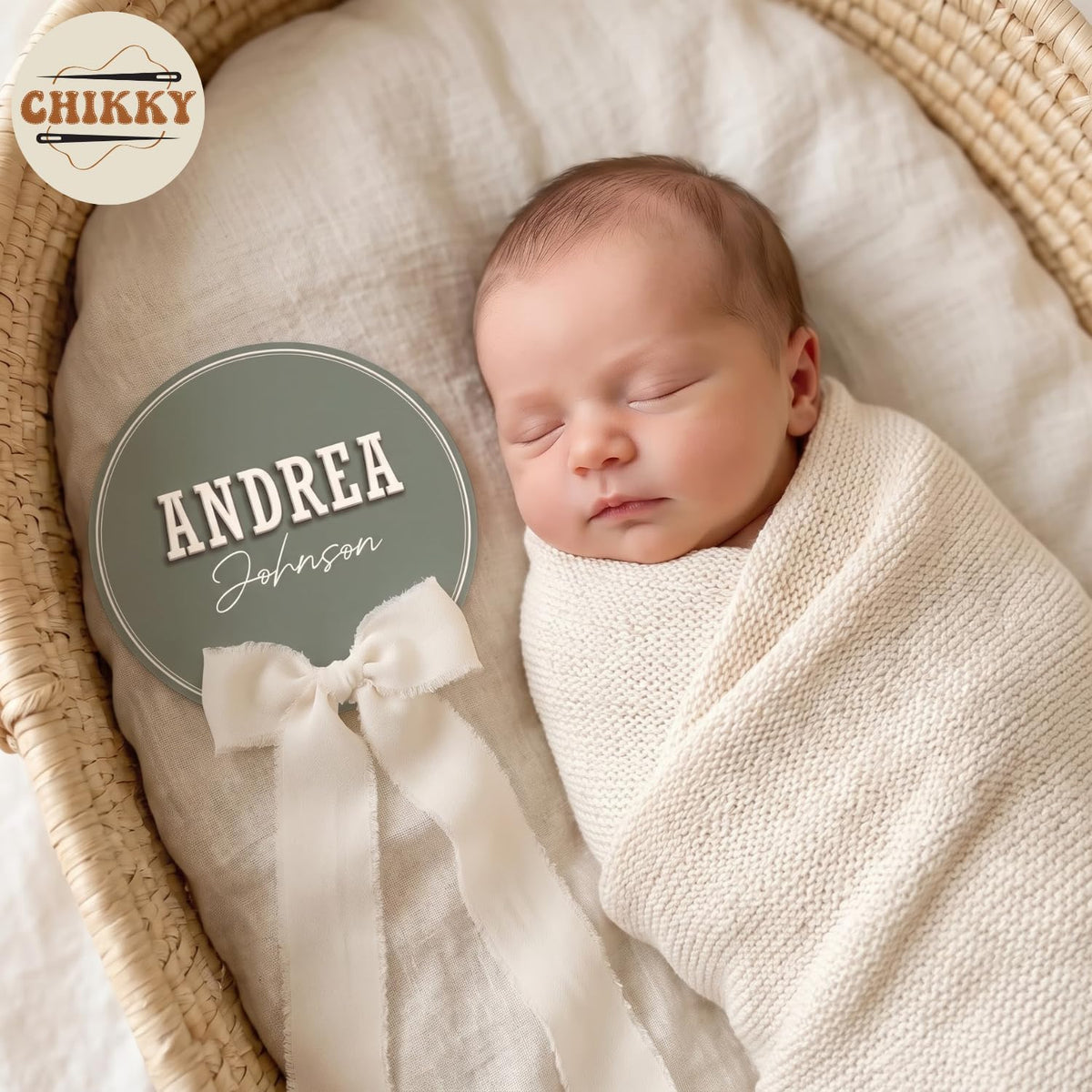 Personalized Wooden Birth Announcement Sign — image 2