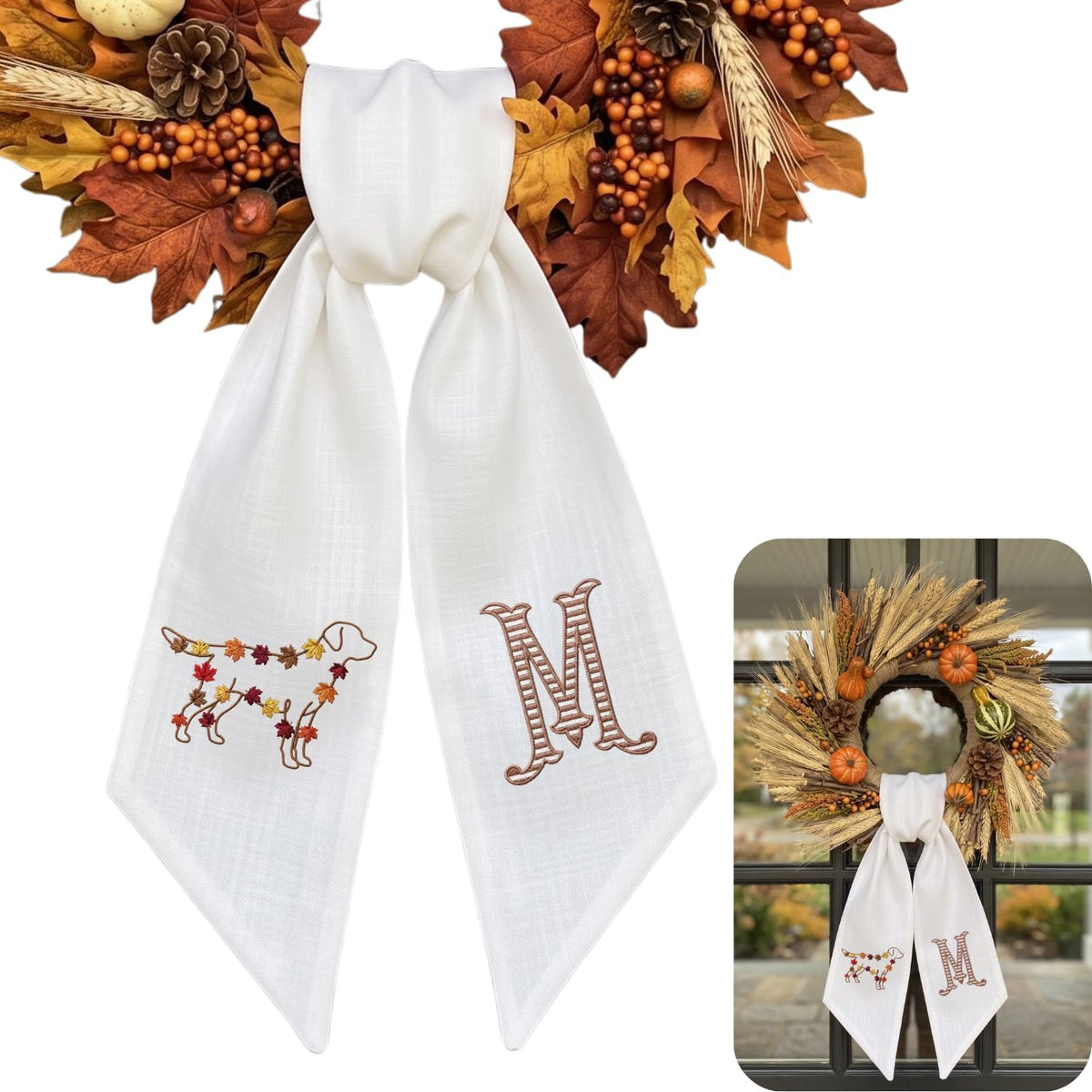 Autumn Personalized Wreath Sash