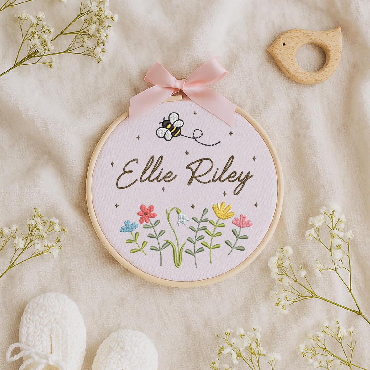Personalized Embroidered Baby Name Hoop — 7 — image 8