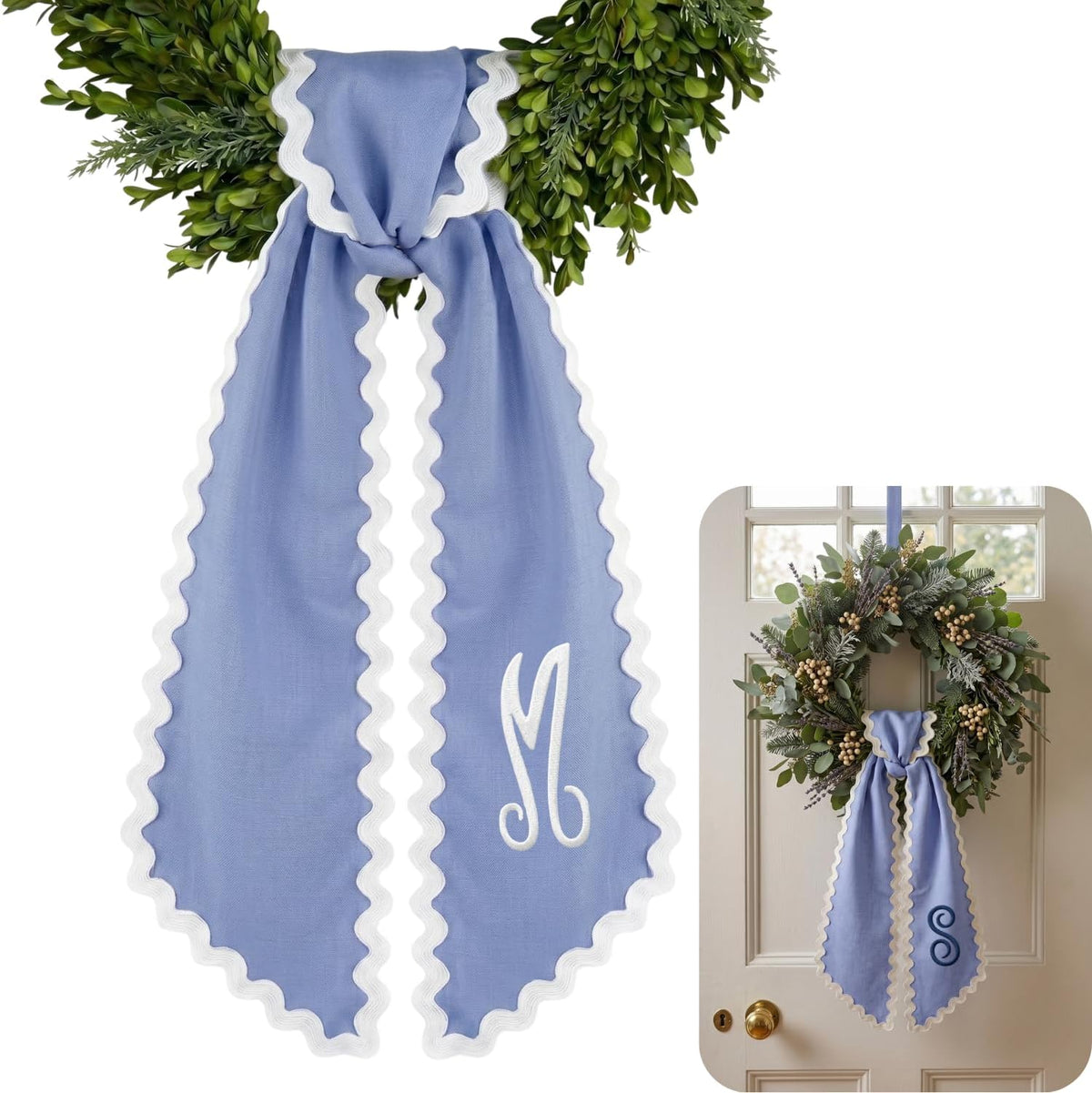 Christmas Personalized Wreath Sash