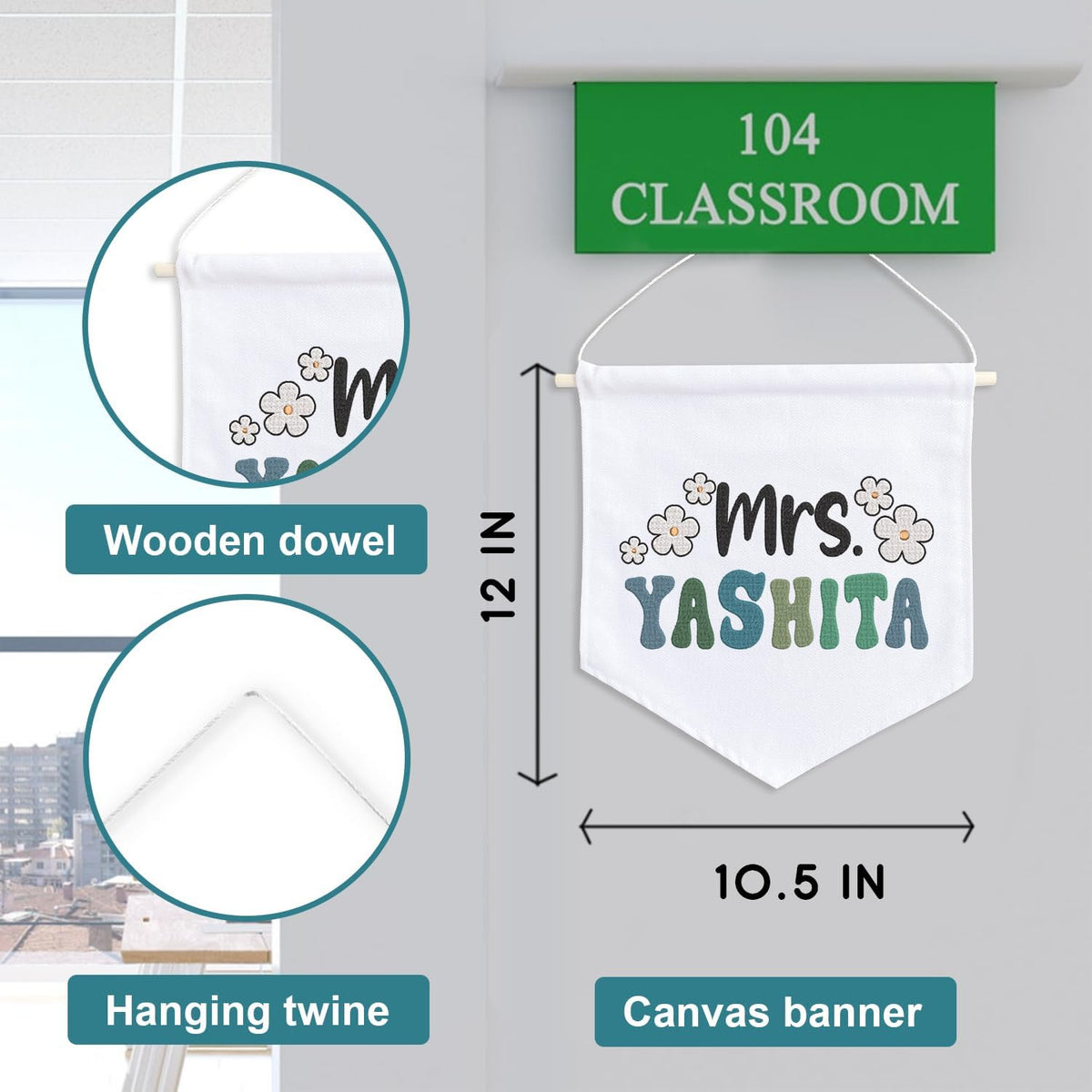 Personalized Embroidered Teacher Banner — 5 — image 6