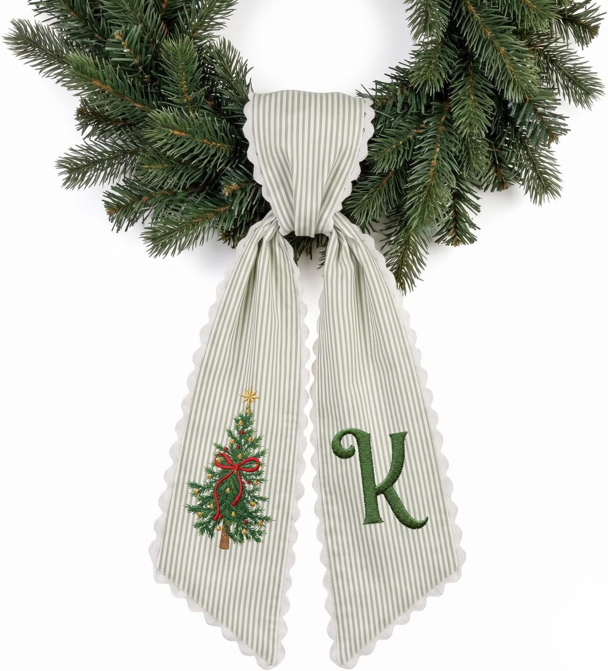 Christmas Personalized Wreath Sash