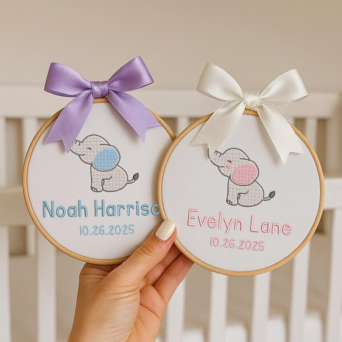 Personalized Embroidered Baby Name Hoop — 16 — image 3