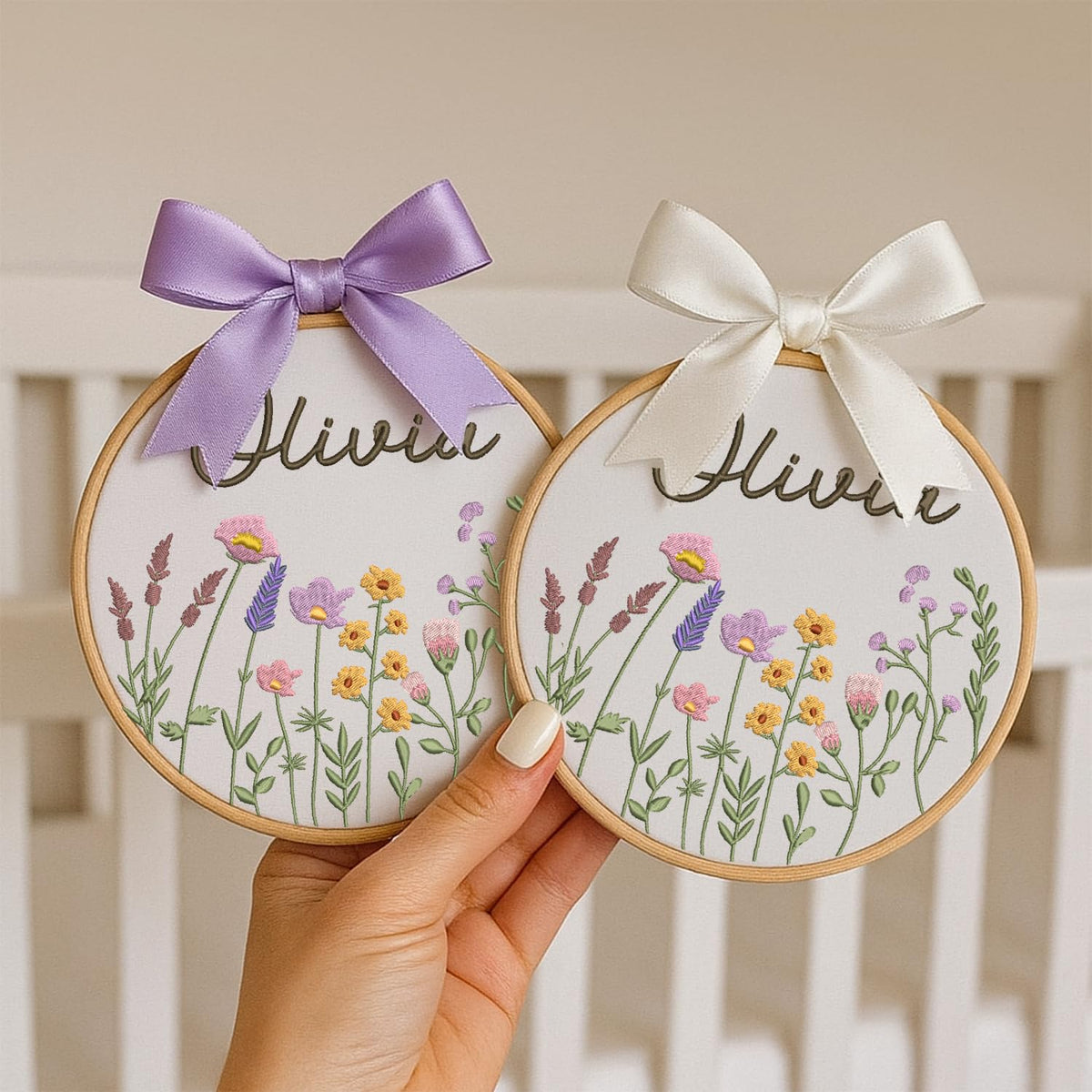 Personalized Embroidered Baby Name Hoop — 15 — image 3