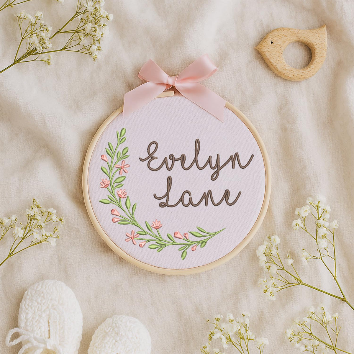Personalized Embroidered Baby Name Hoop — 12 — image 8