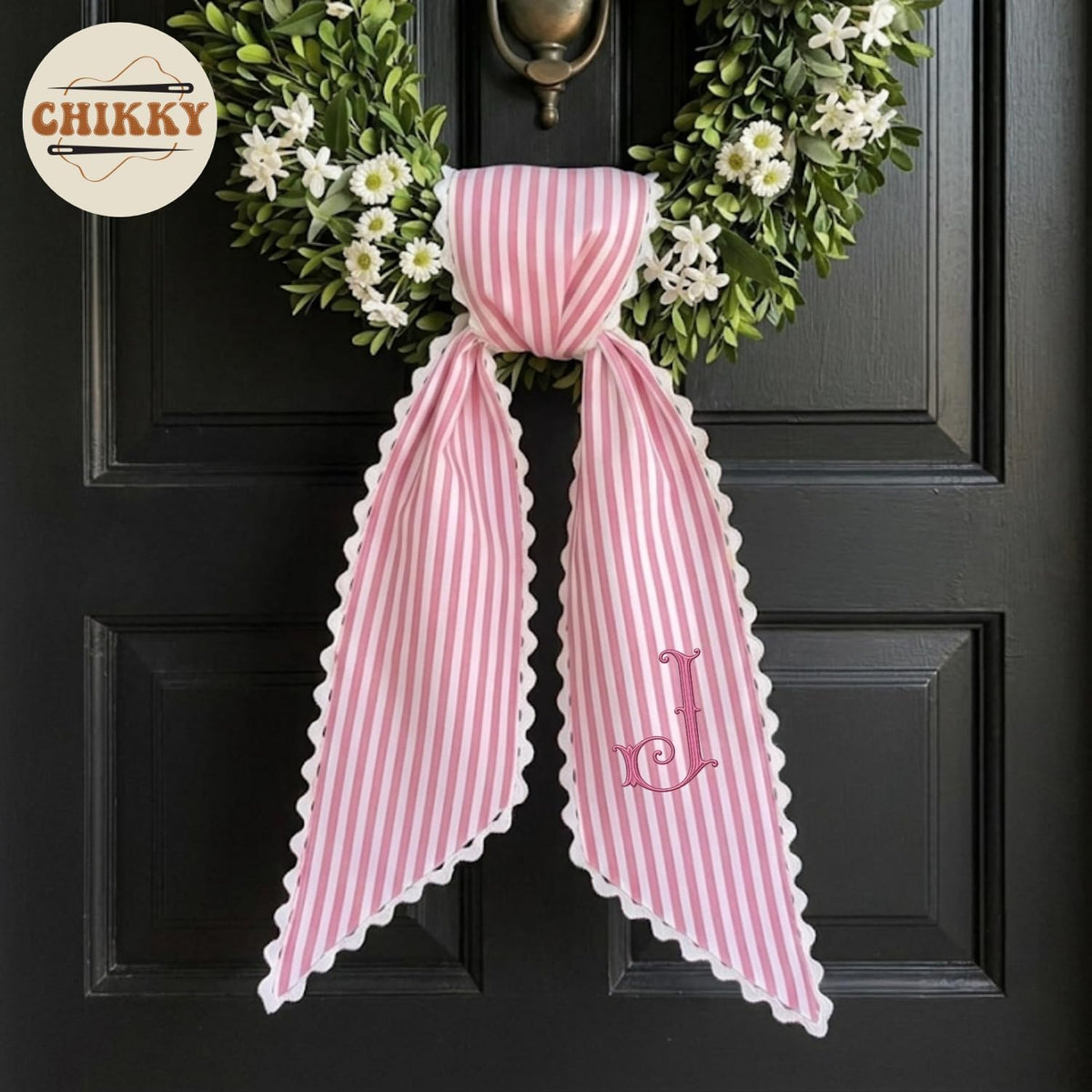 Monogram Personalized Wreath Sash — 6 - Custom Monogram — image 6