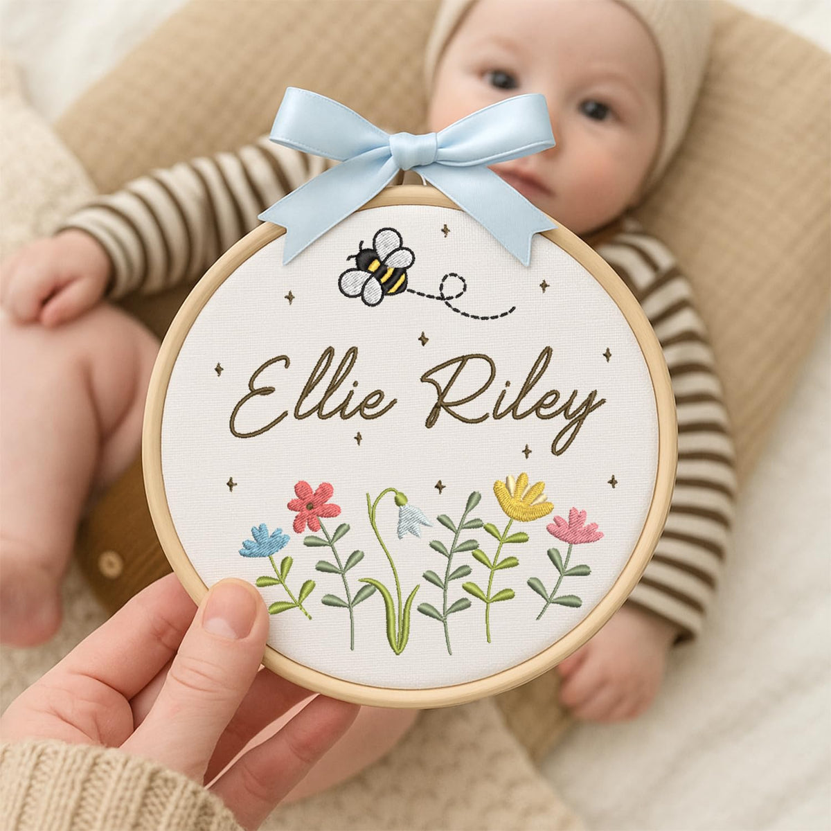 Personalized Embroidered Baby Name Hoop — 7 — image 5