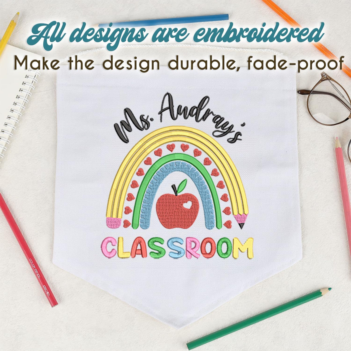 Personalized Embroidered Teacher Banner — 7 — image 5