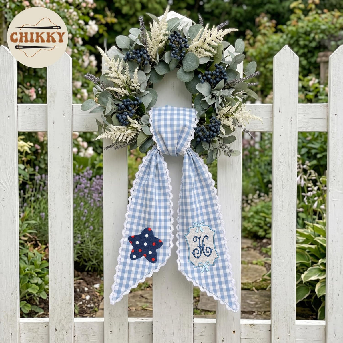 Patriotic Personalized Wreath Sash — 7 - Star — image 5