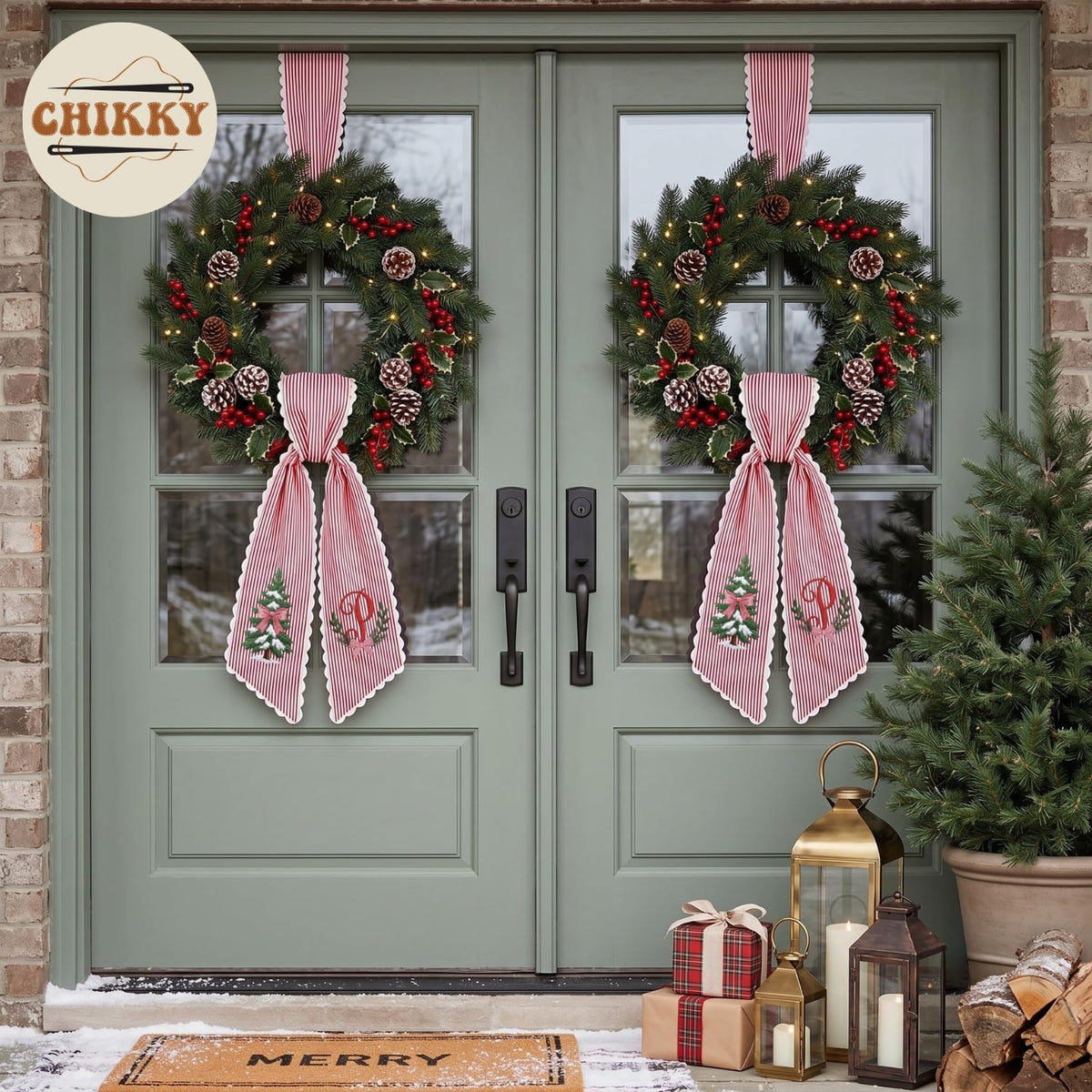 Christmas Personalized Wreath Sash — image 3