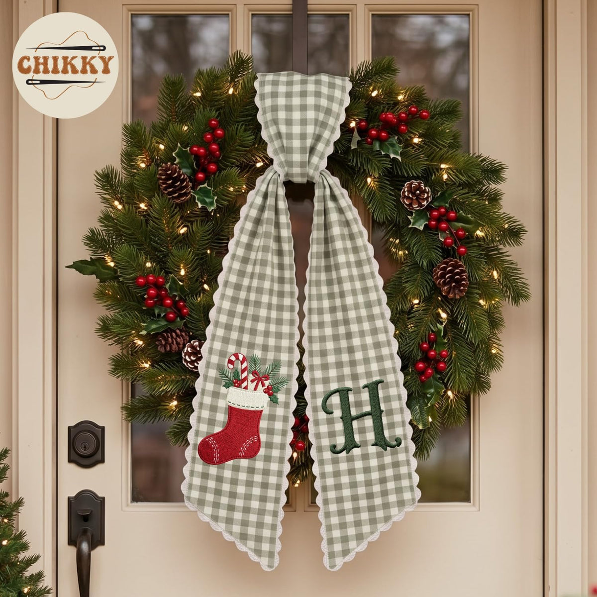 Christmas Personalized Wreath Sash — image 2