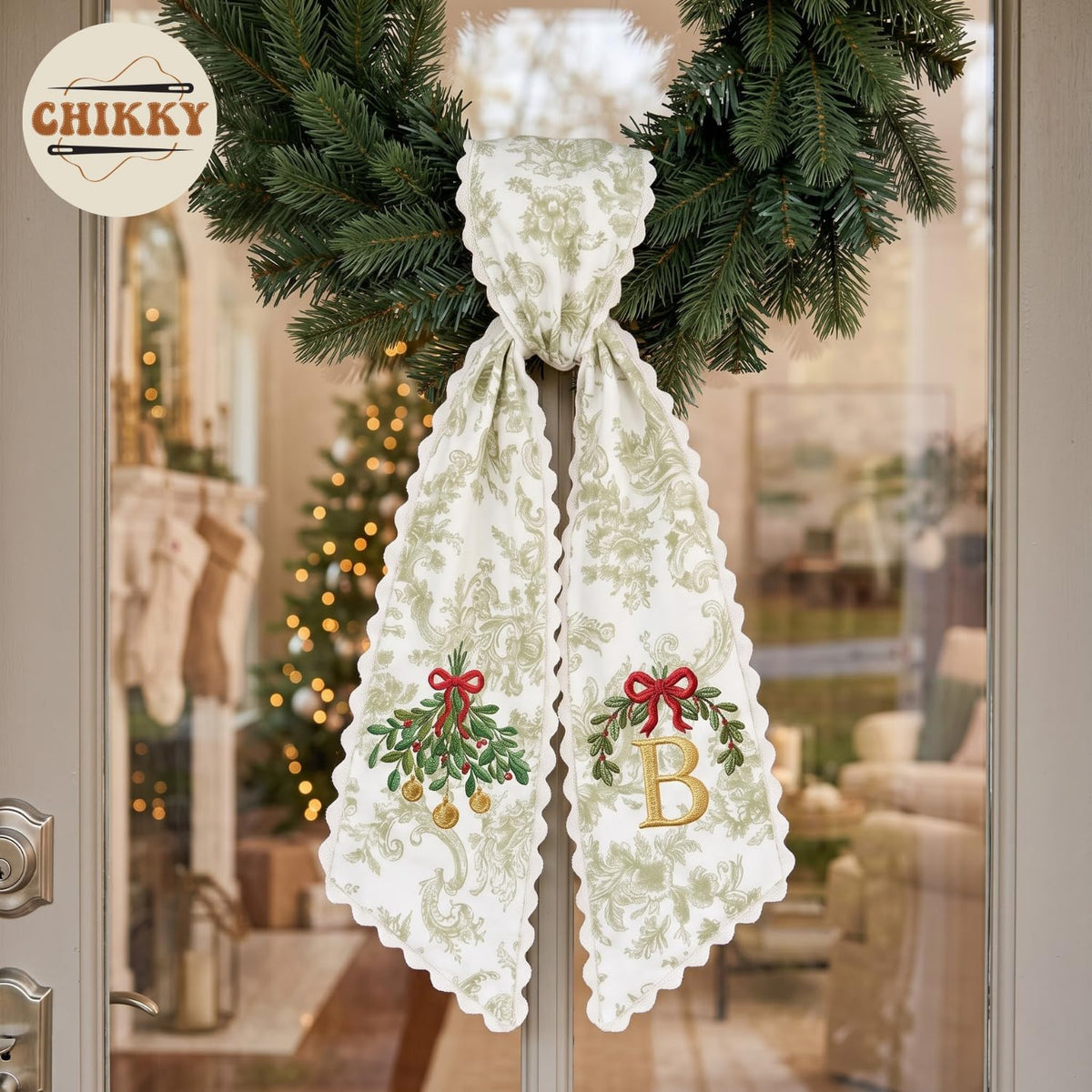 Christmas Personalized Wreath Sash — image 3