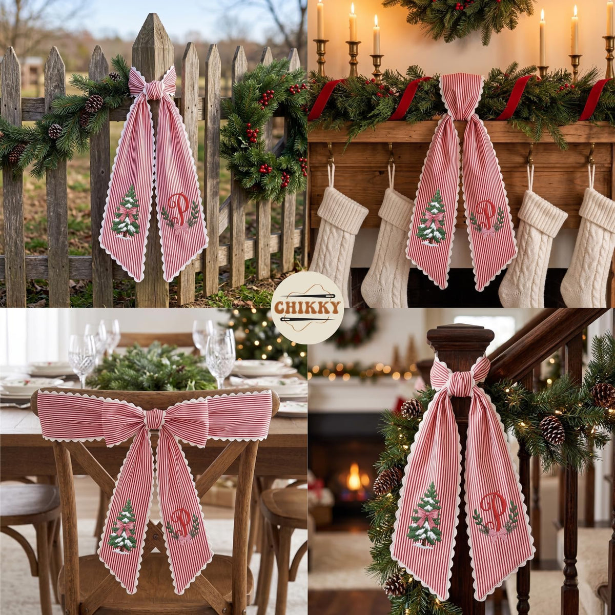 Christmas Personalized Wreath Sash — image 5