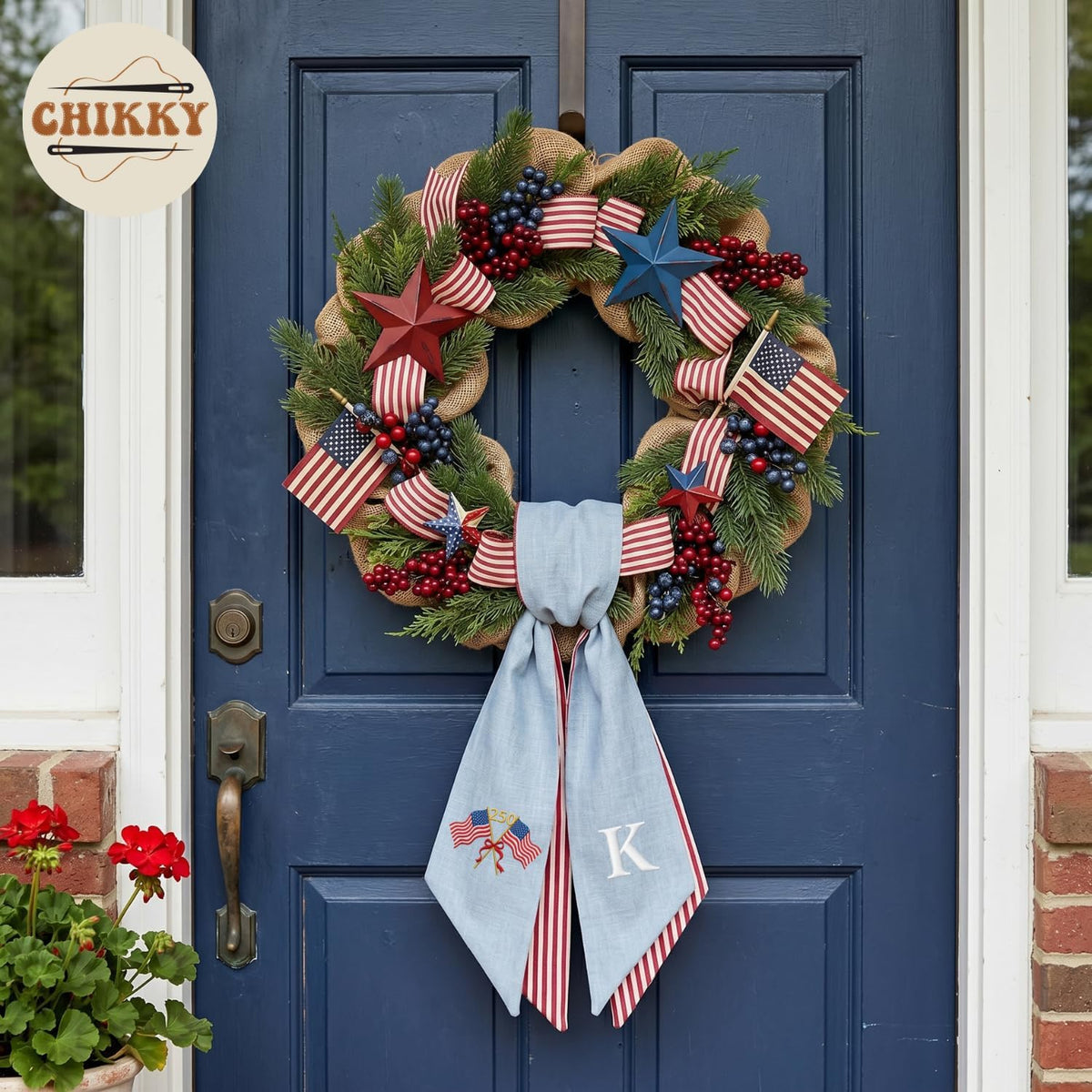 Patriotic Personalized Wreath Sash — 8 — image 3