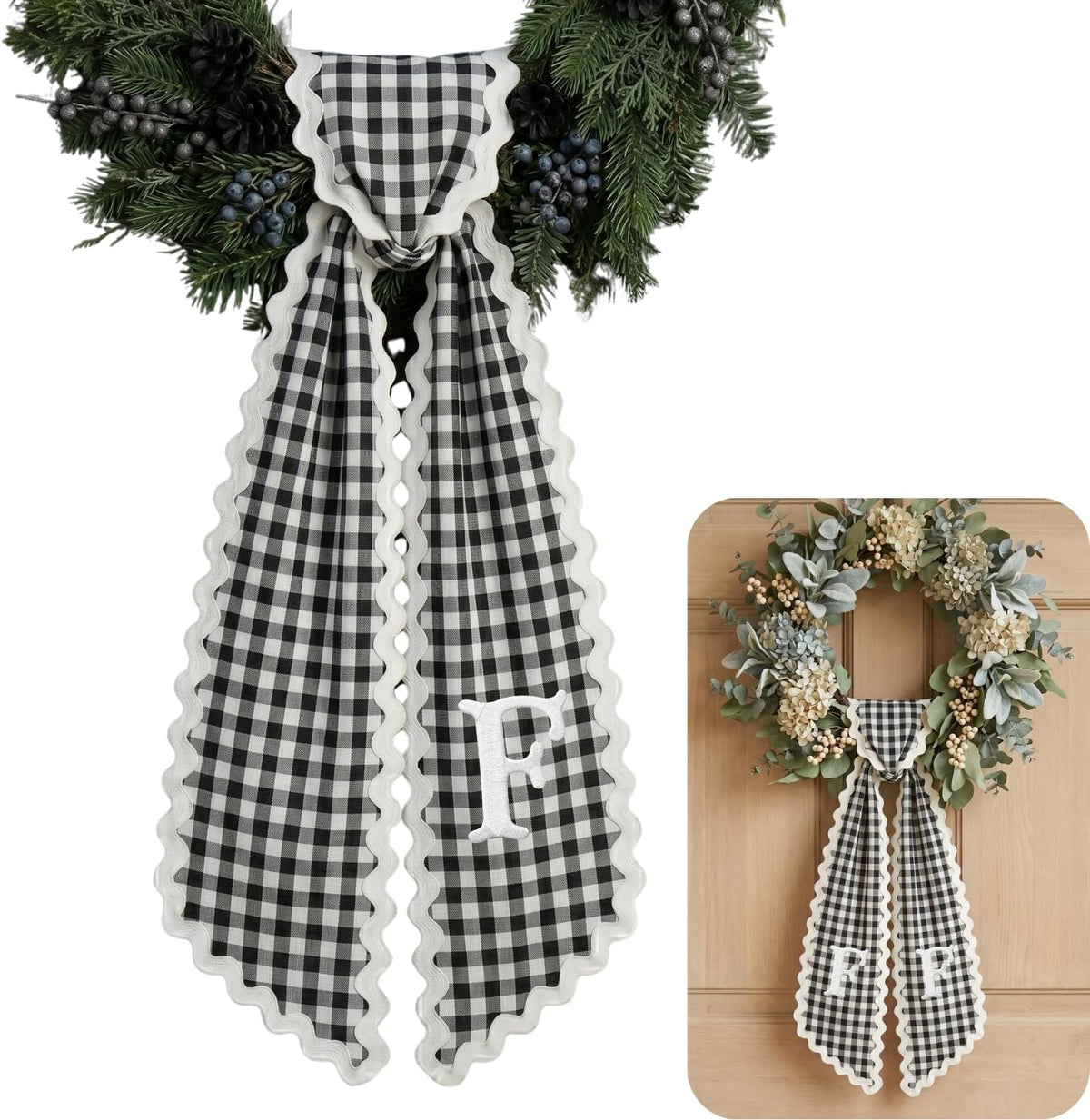 Christmas Personalized Wreath Sash