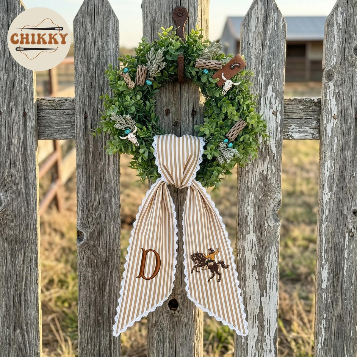 Monogram Personalized Wreath Sash — 11 - Cowboy — image 2