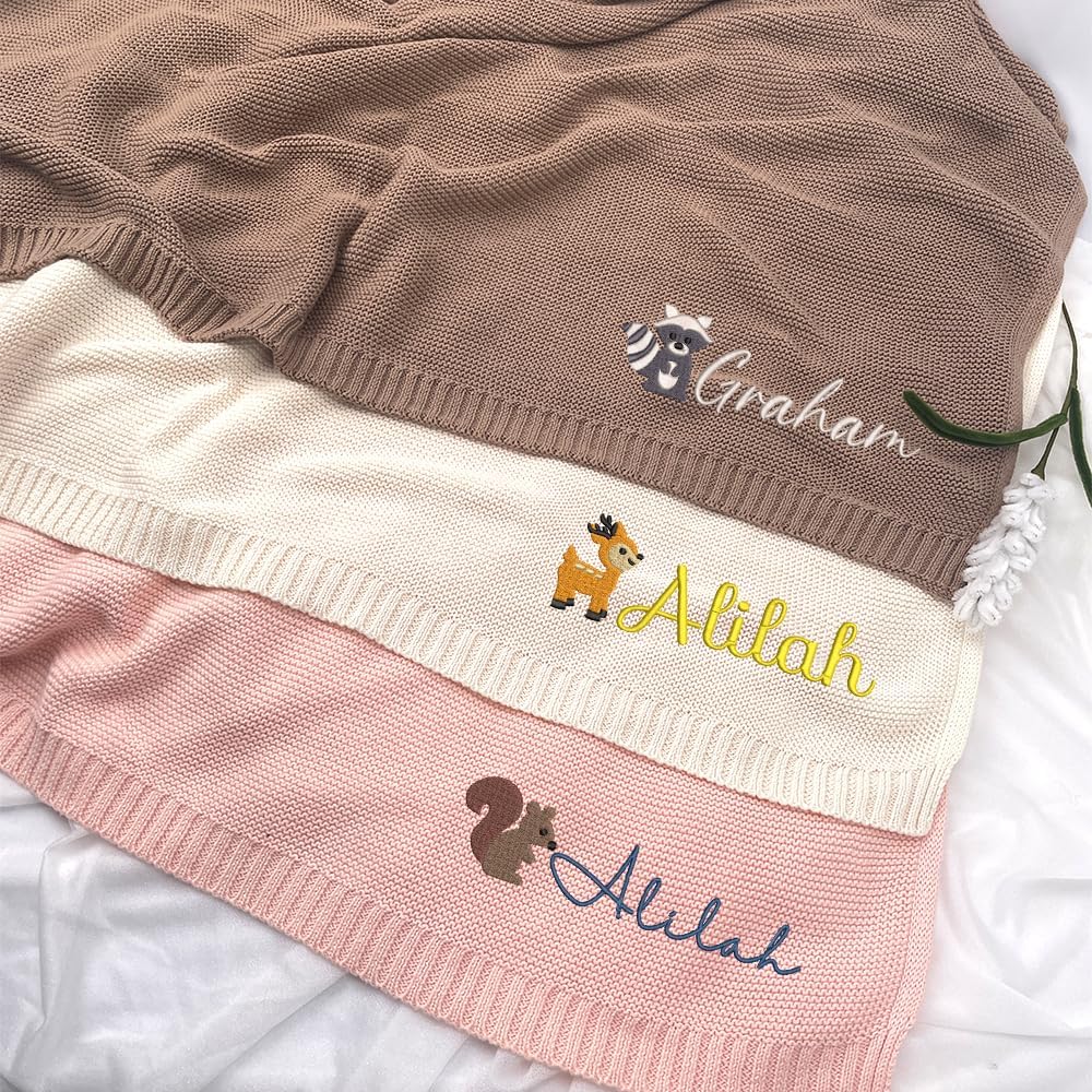 Personalized Knit Baby Blanket — 7 - Animals — image 2
