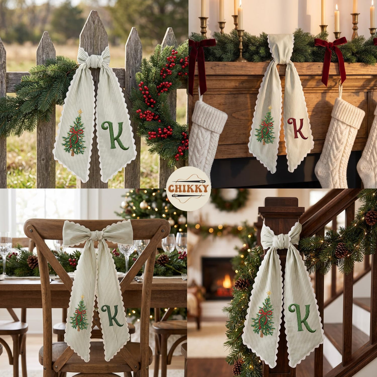 Christmas Personalized Wreath Sash — image 5