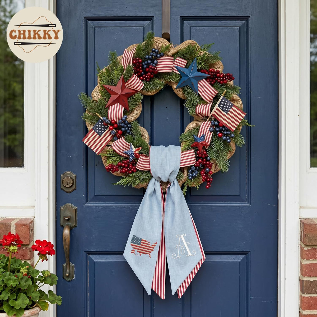 Patriotic Personalized Wreath Sash — 9 — image 3