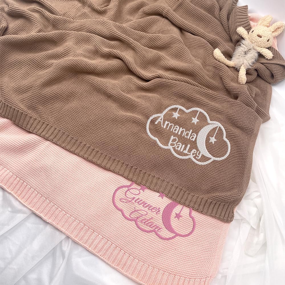 Personalized Knit Baby Blanket — 8 - Cloudy — image 3