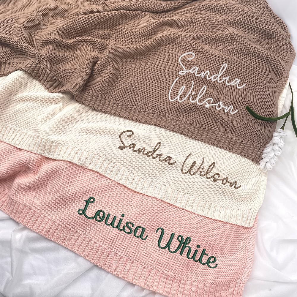 Personalized Knit Baby Blanket — 1 - Name Only — image 5