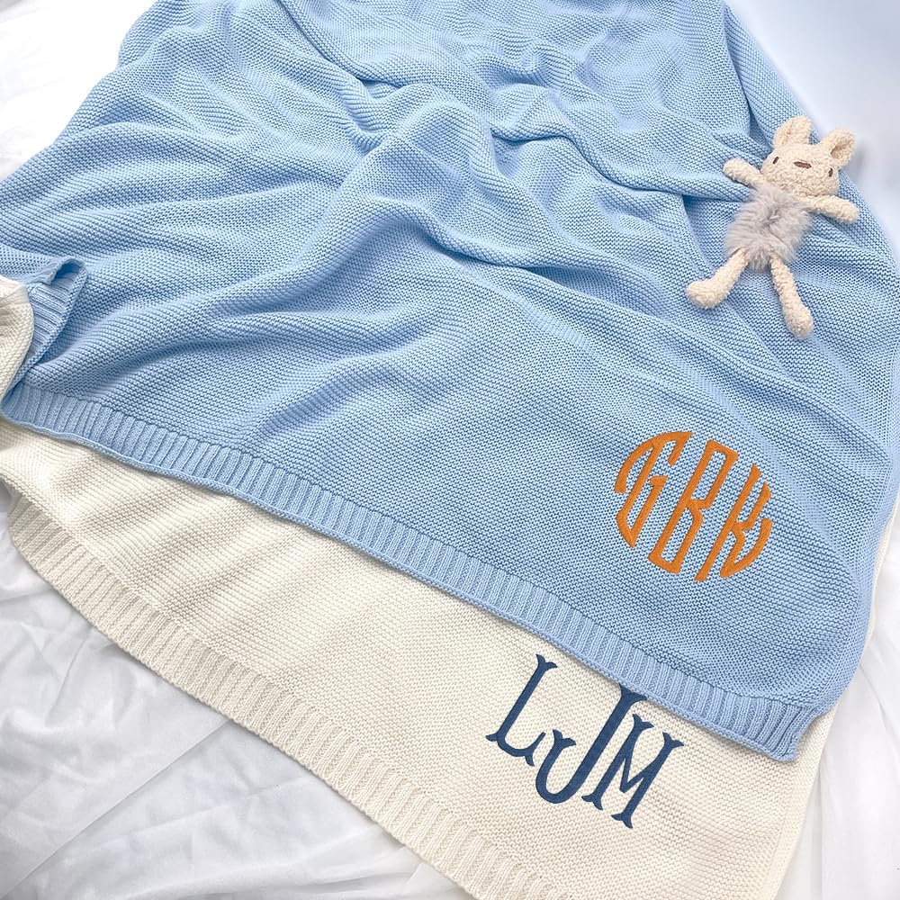 Personalized Knit Baby Blanket — 9 - Monogram — image 4