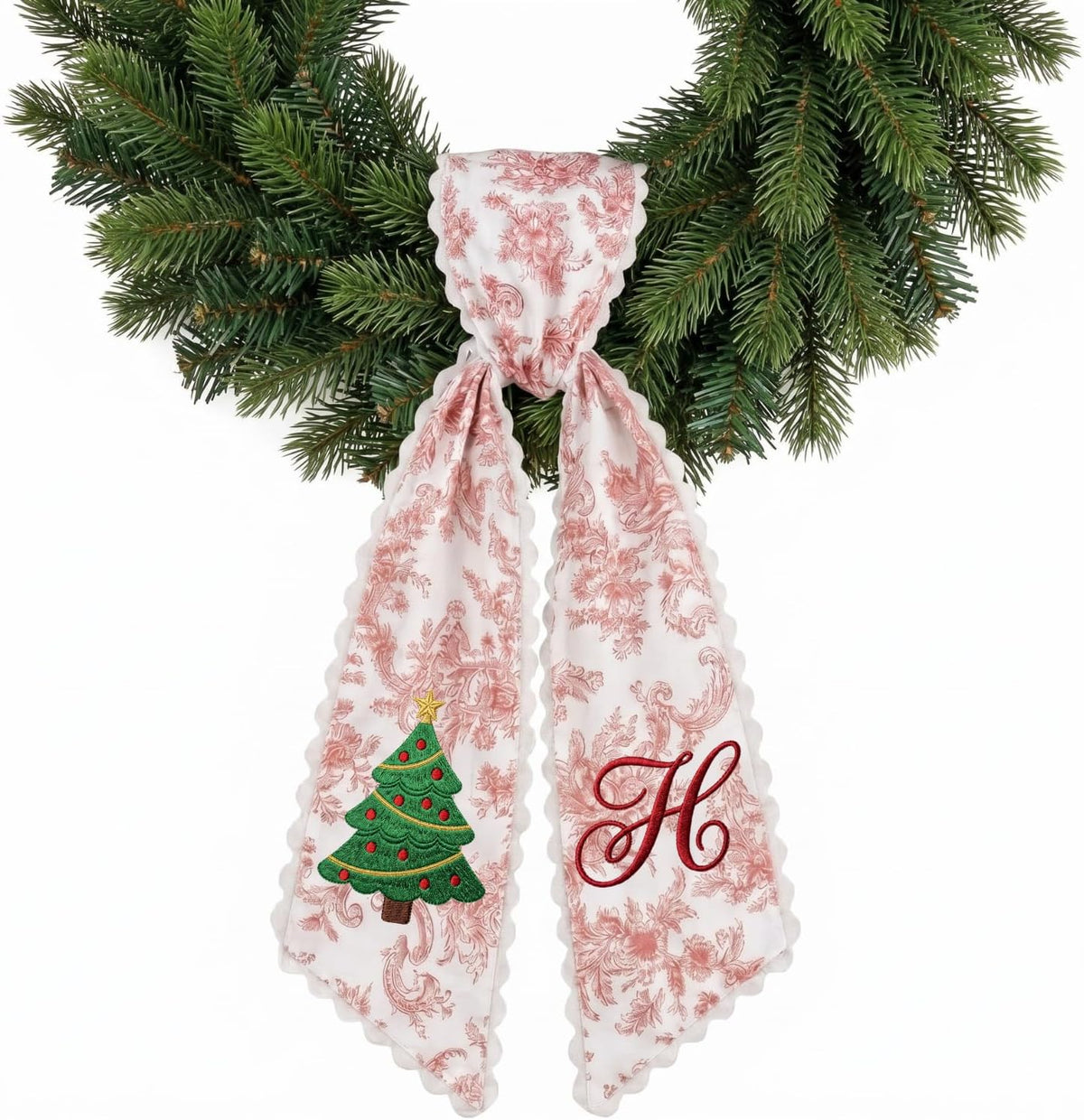 Christmas Personalized Wreath Sash