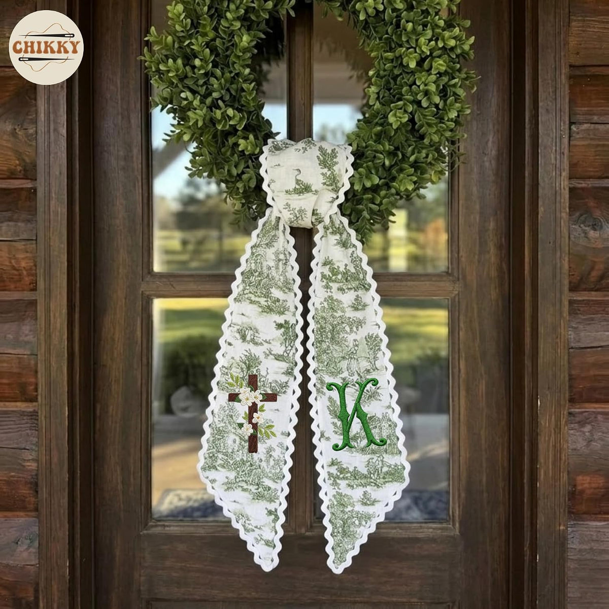 Monogram Personalized Wreath Sash — 11 - Initial — image 2
