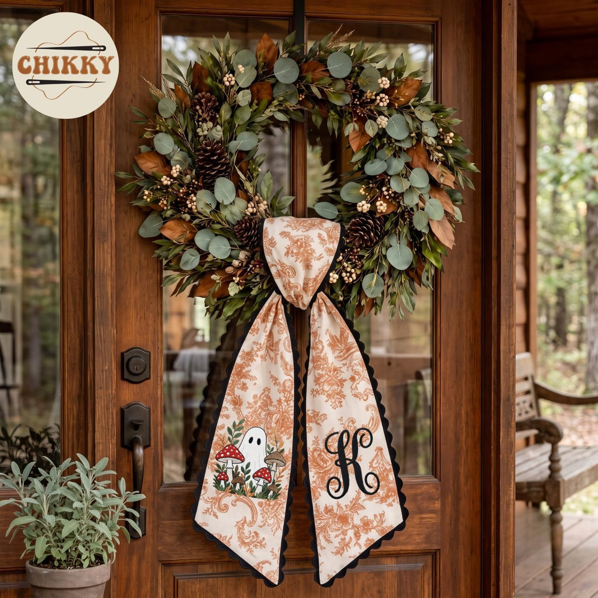 Halloween Personalized Wreath Sash — image 2