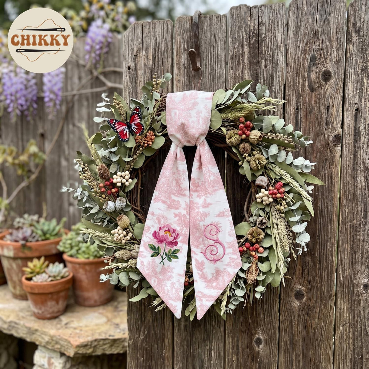 Christmas Personalized Wreath Sash — image 3