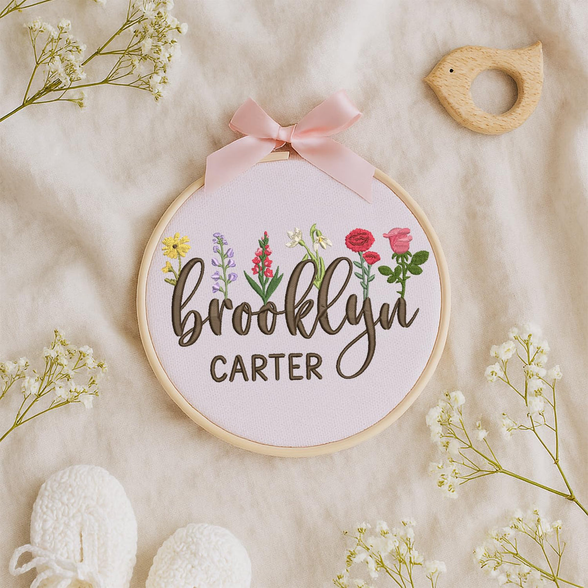 Personalized Embroidered Baby Name Hoop — 12 — image 8