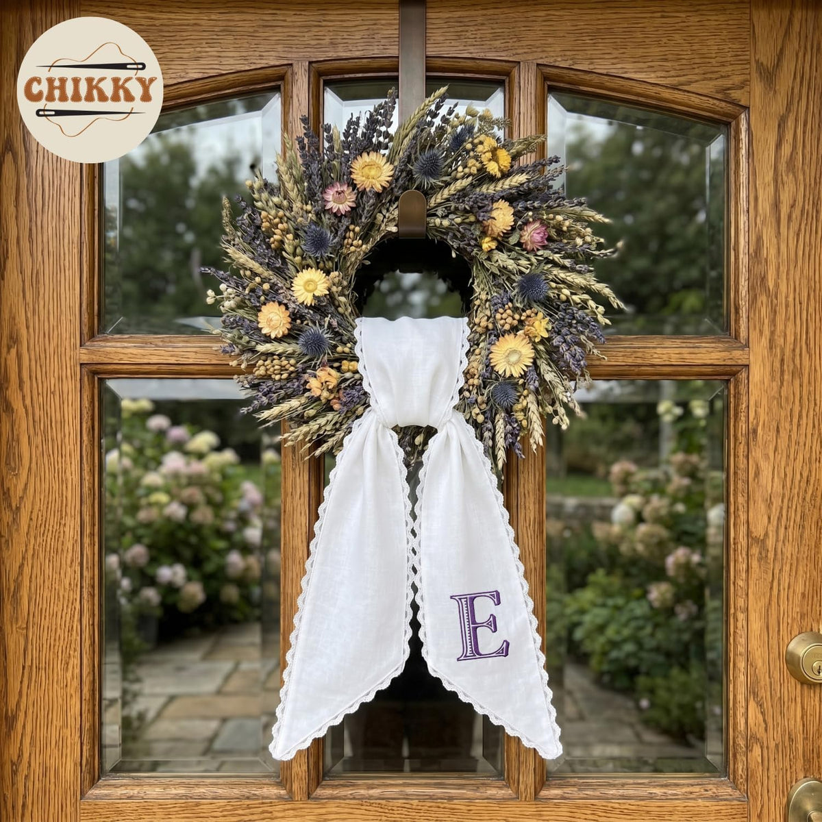 Monogram Personalized Wreath Sash — 6 - Big Monogram — image 5