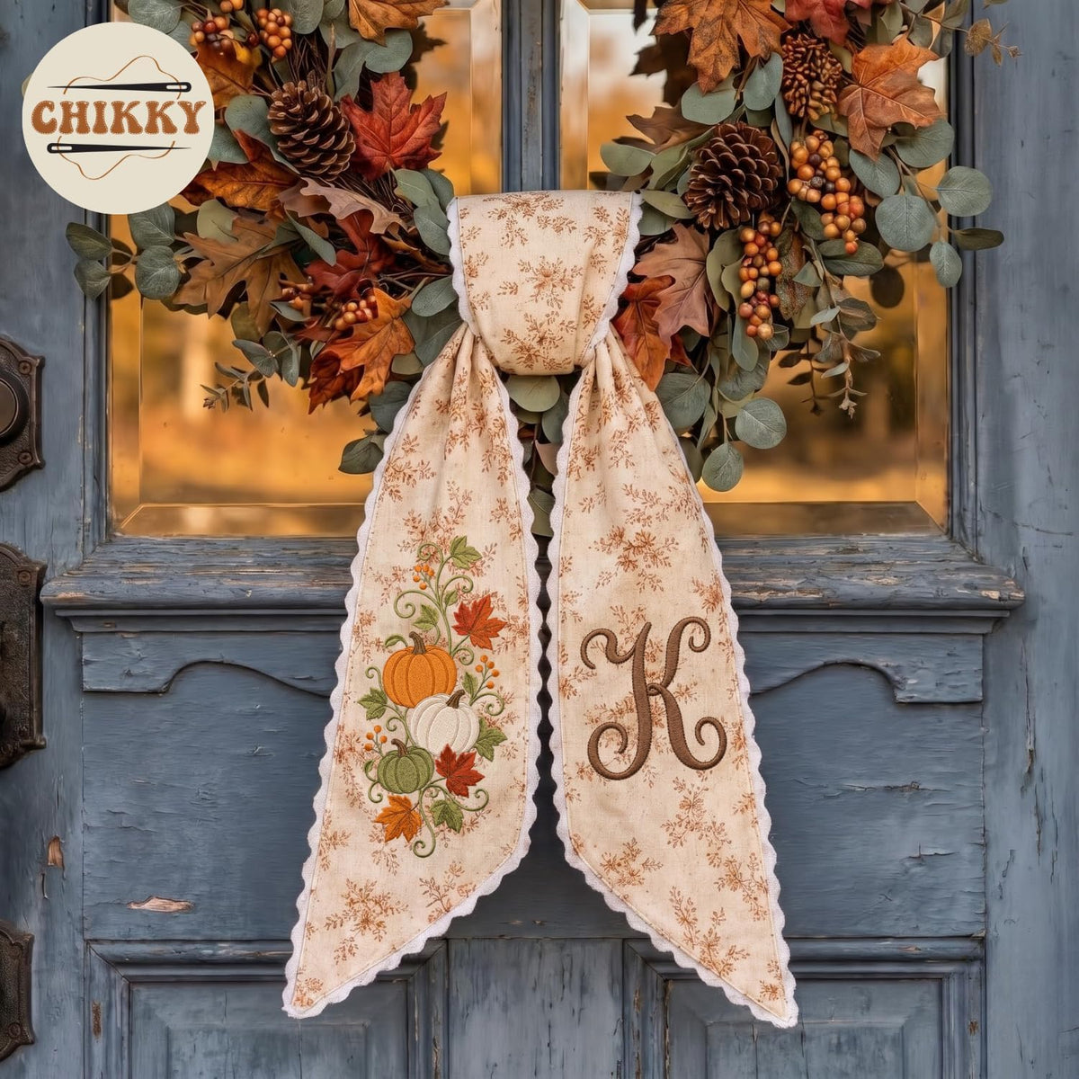 Pumpkin Personalized Wreath Sash — image 3