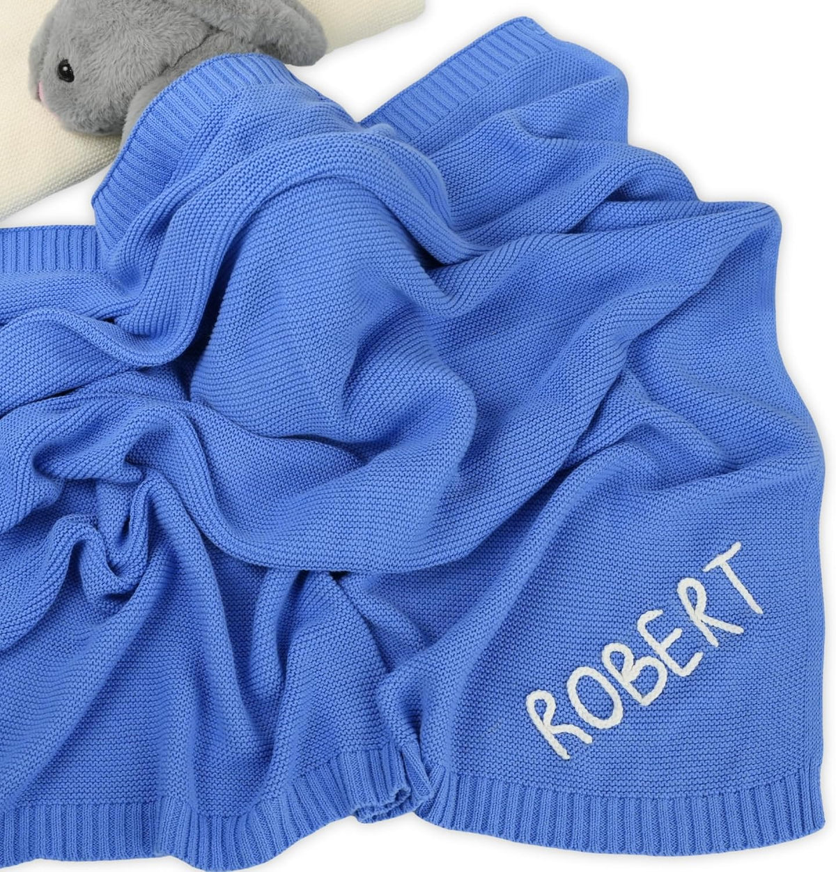 Personalized Knit Baby Blanket — 1