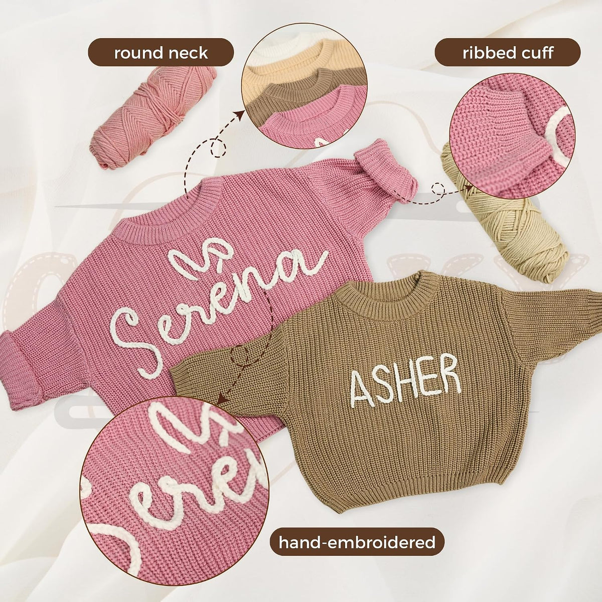 Personalized Baby Name & Monogram Sweater — image 2