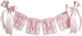 Personalized Embroidered Baby Name Banner — 1 - Pink